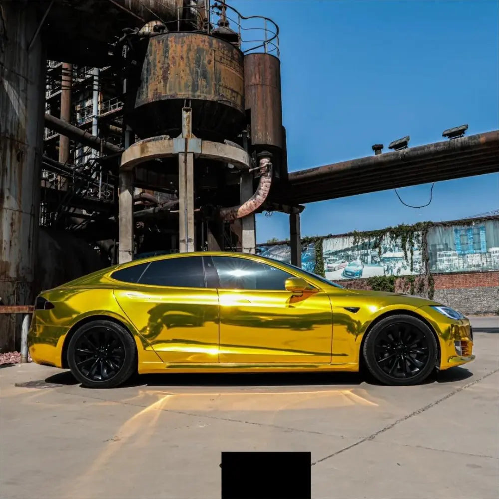 Chrome Mirror Gold Car Vinyl Wrap
