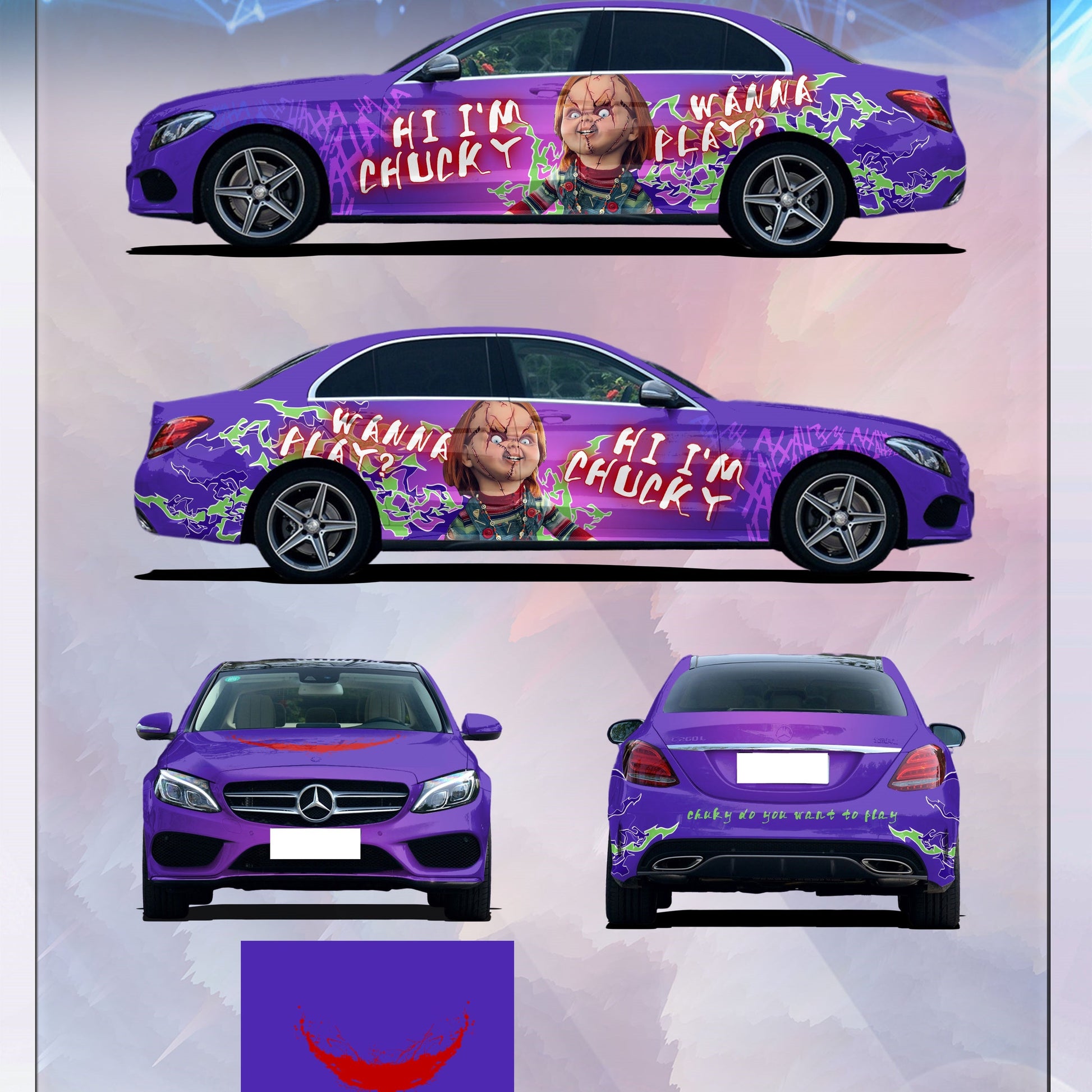 Quality Chucky Customized Car Vinyl Wrap  For Sale |