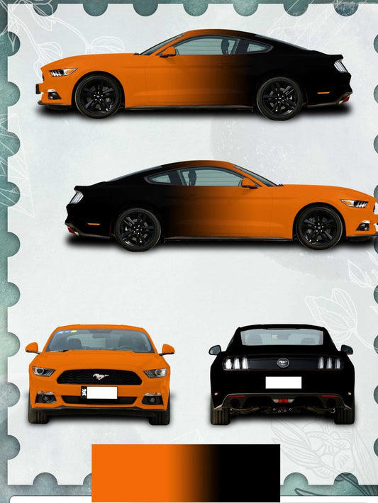 Quality Orange-Black Gradient Customized Car Vinyl Wrap  For Sale |