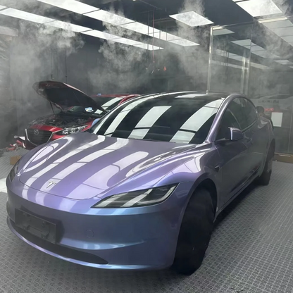 Quality Gloss Metallic Crystal Grey Purple Car Vinyl Wrap  For Sale |