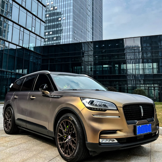 Ultra-Matte Midnight Gold Car Vinyl Wrap