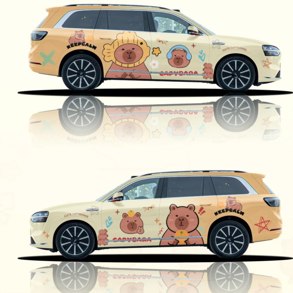 Capybara Animal Customized Car Vinyl Wrap Hood Wrap