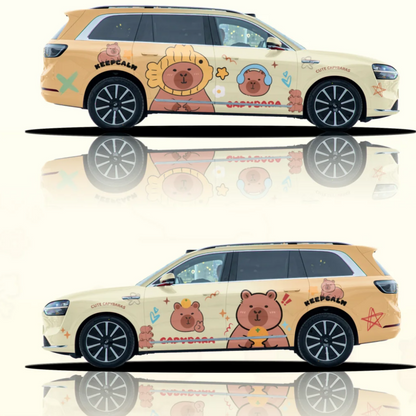 Capybara Animal Customized Car Vinyl Wrap Hood Wrap