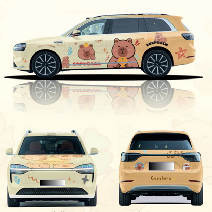 Capybara Animal Customized Car Vinyl Wrap Hood Wrap