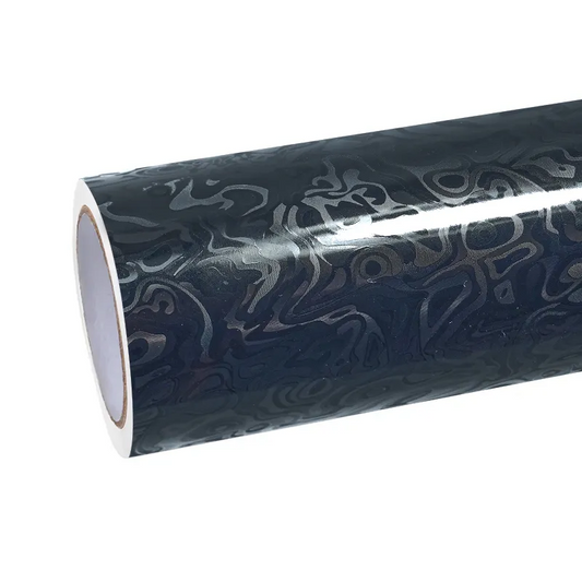 PET Gloss Metacosmic Black Carbon Fiber Car Vinyl Wrap - 3 Years Warranty