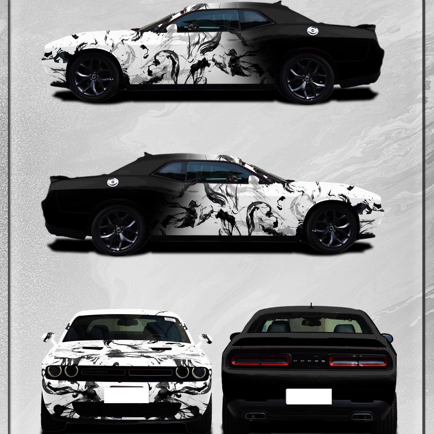 Quality  Splashed Ink Painting Customized Car Vinyl Wrap  For Sale |