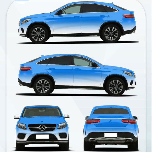 Quality Blue White Gradient Customized Car Vinyl Wrap  For Sale |
