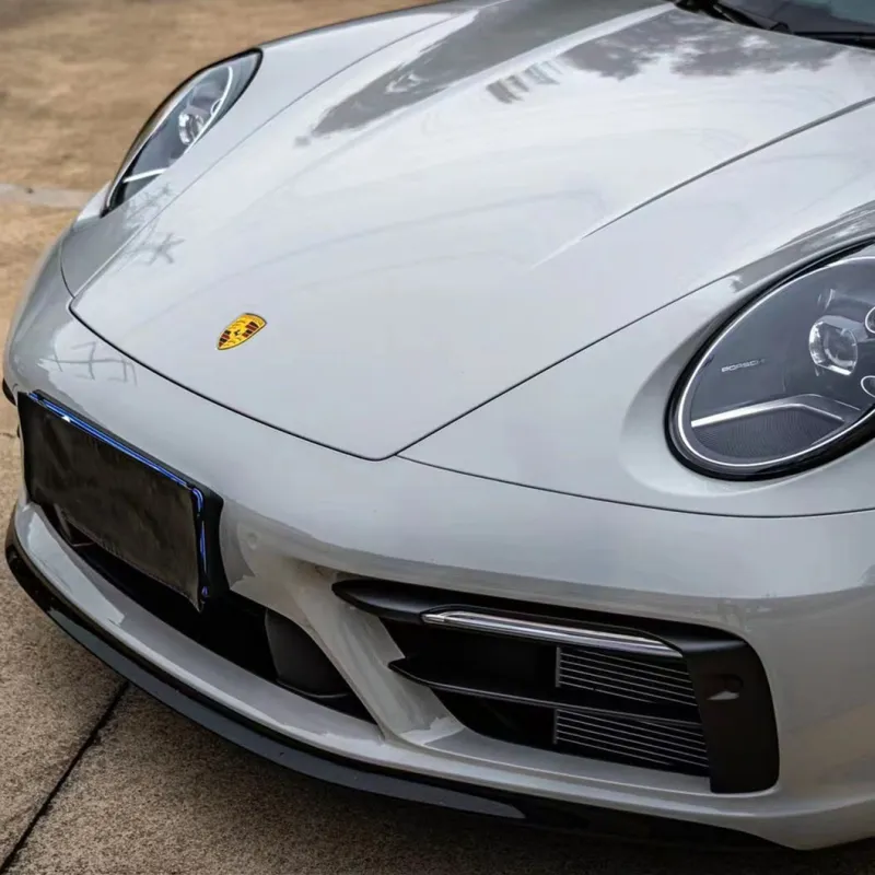 Gloss PET Porsche Grey Car Vinyl Wrap