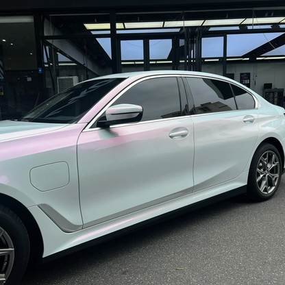 BMW Gloss PET Diamond Pink White Car Vinyl Wrap