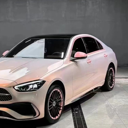 TPU Benz Gloss Flower Yue Fen Diamond Pollen Pink Car Vinyl Wrap