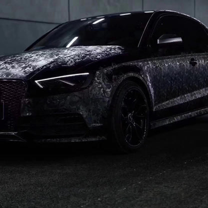 Gloss 3D Camouflage Black Car Vinyl Wrap