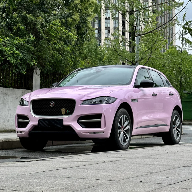 Quality Gloss Aston Martin Vintage Pink Car Vinyl Wrap  For Sale |