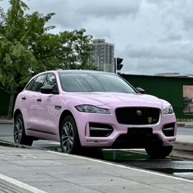 Quality Gloss Aston Martin Vintage Pink Car Vinyl Wrap  For Sale |