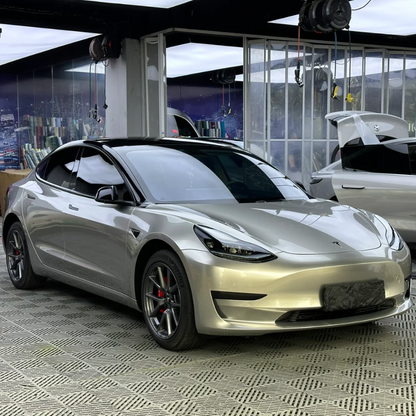 Quality Gloss Chrome Champagne Gold Car Vinyl Wrap  For Sale |