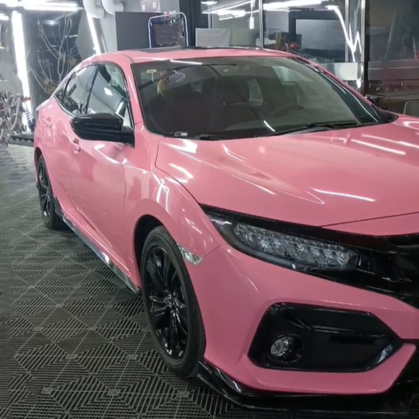 Quality Gloss Crystal Light Pink Car Vinyl Wrap  For Sale |