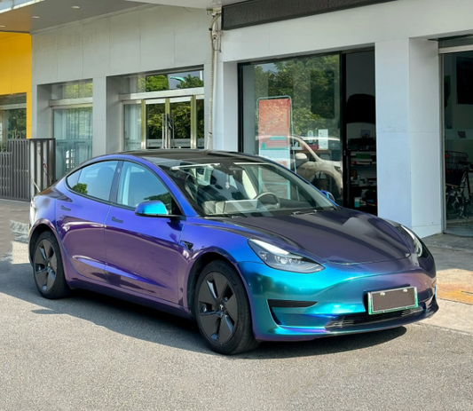 Quality Gloss Diamond Purple Blue Car Vinyl Wrap  For Sale |