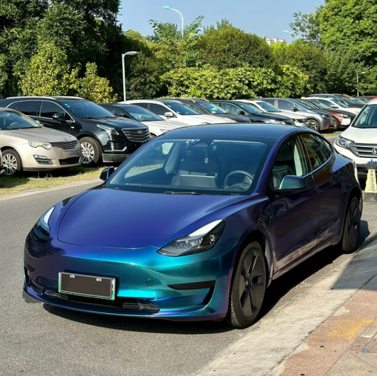 Quality Gloss Diamond Purple Blue Car Vinyl Wrap  For Sale |