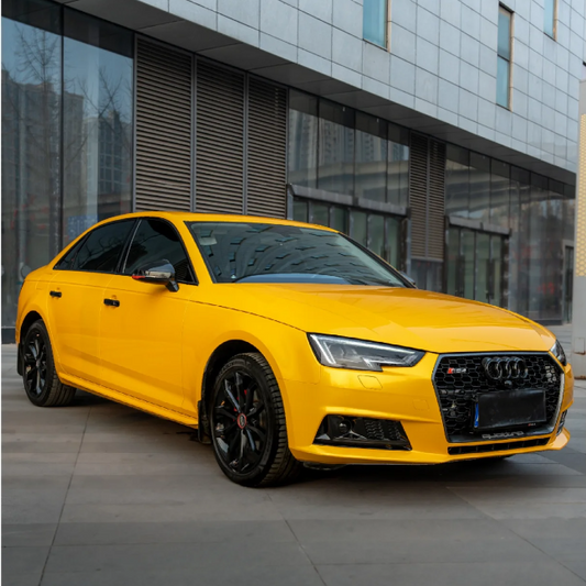 Gloss Metallic Golden Yellow Car Vinyl Wrap