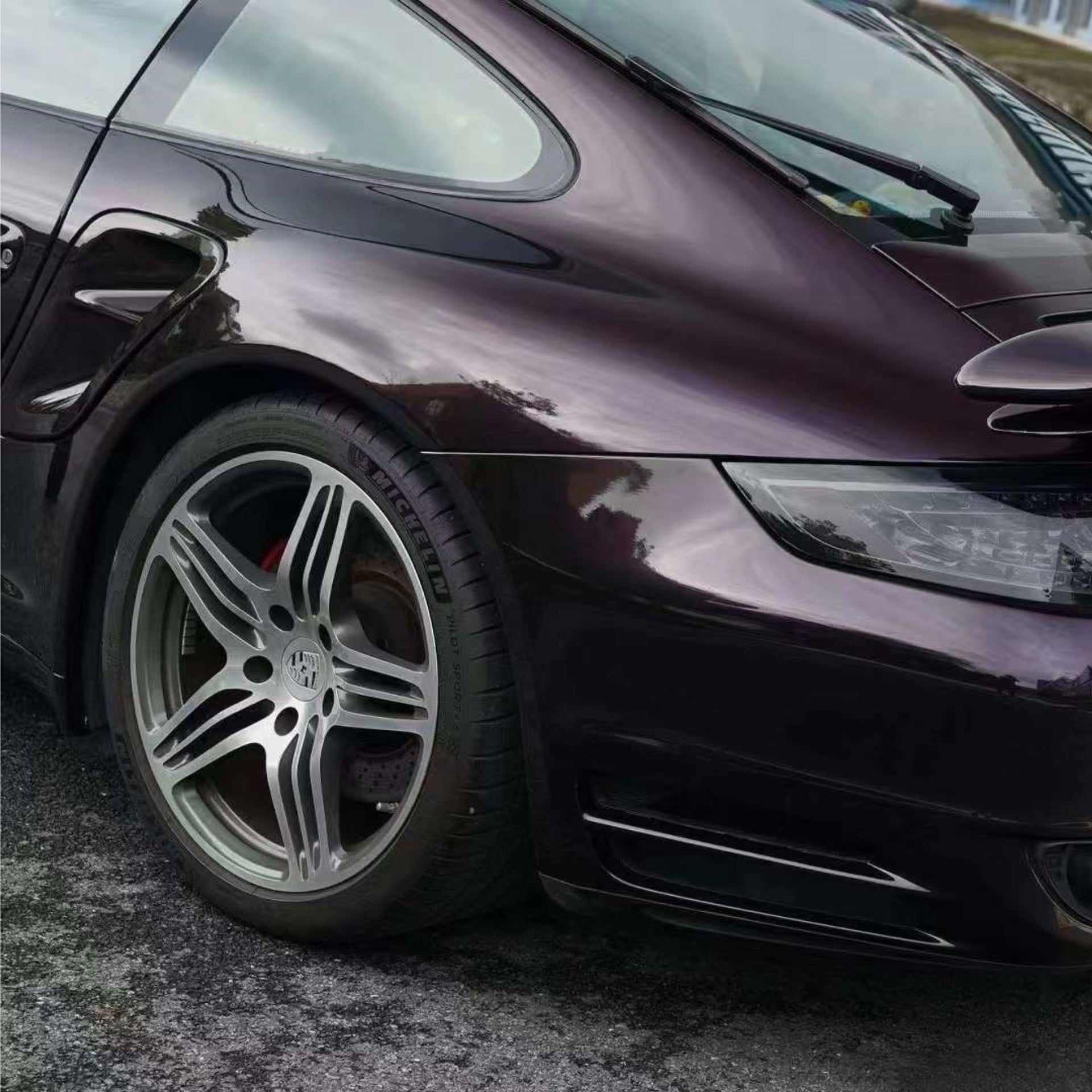 Quality Gloss Metallic Midnight Red Car Vinyl Wrap  For Sale |