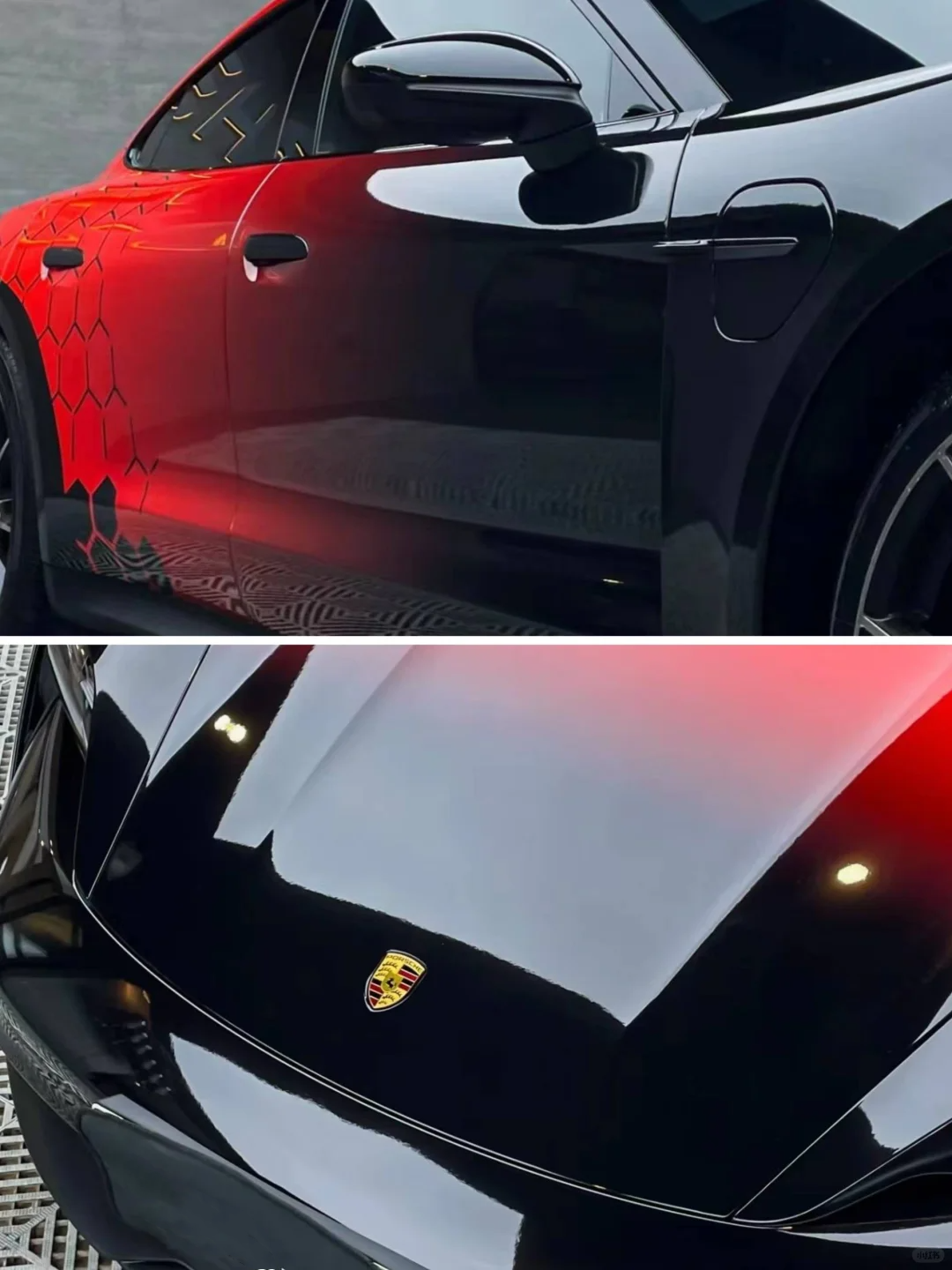 Gloss Red Black Dragon Scale Customized Car Vinyl Wrap