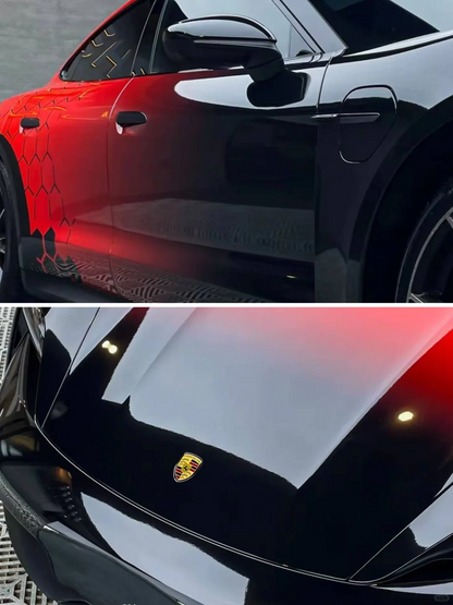 Gloss Red Black Dragon Scale Customized Car Vinyl Wrap