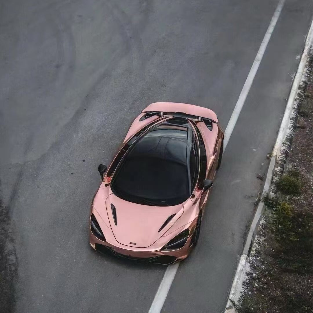 Quality Gloss Rose Gold Mirror Chrome Car Vinyl Wrap  For Sale |