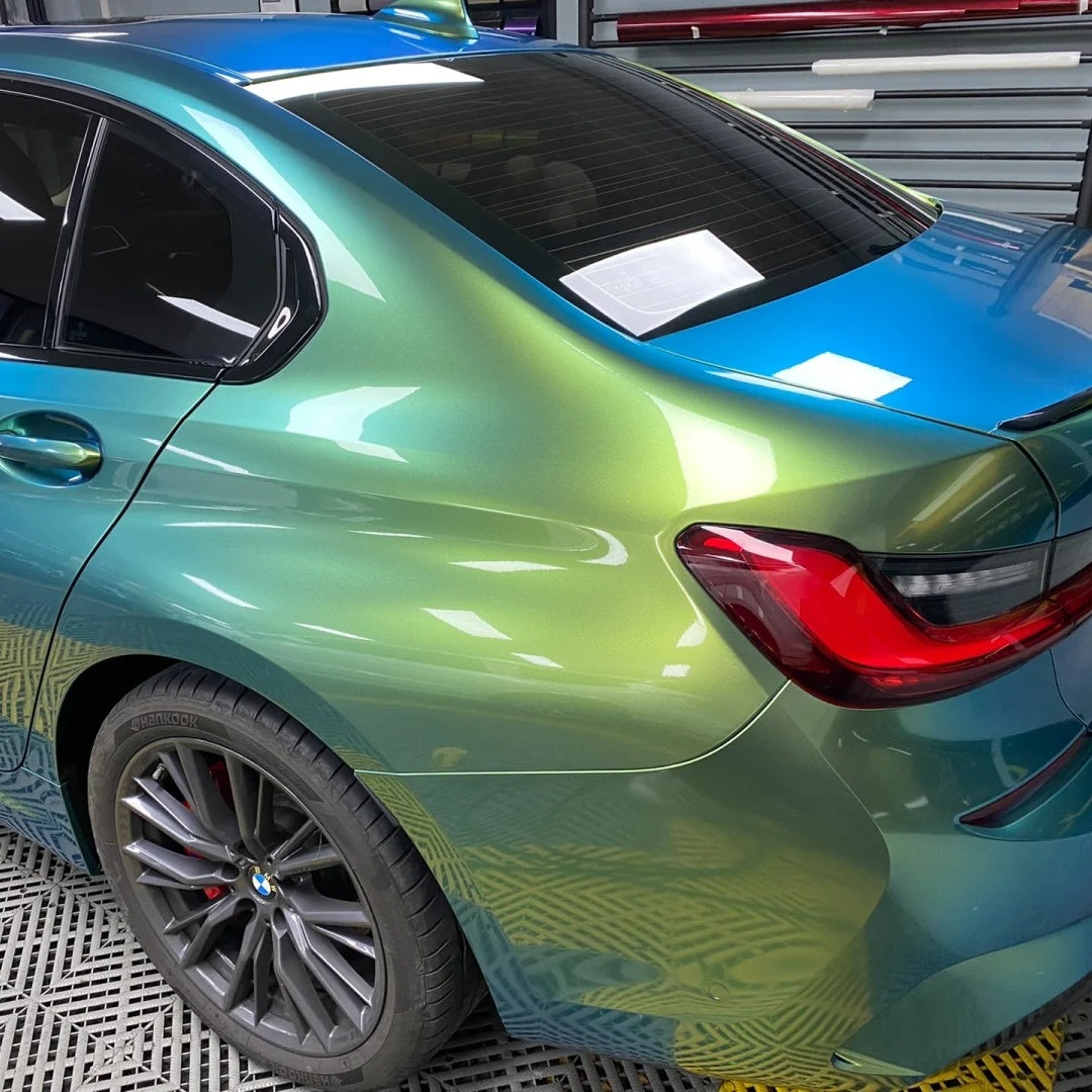 Glossy Chameleon Jungle Green Car Vinyl Wrap