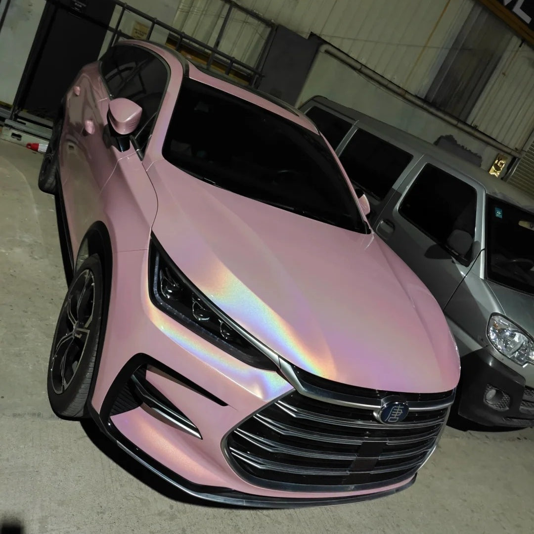 Glossy Laser Light Pink Car Vinyl Wrap