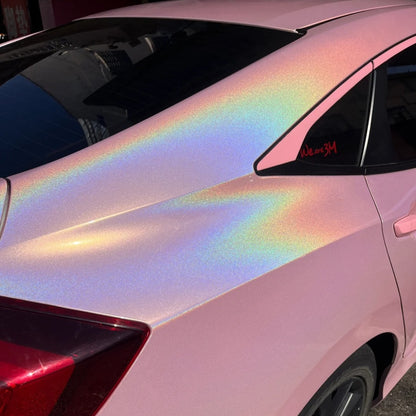 Glossy Laser Light Pink Car Vinyl Wrap