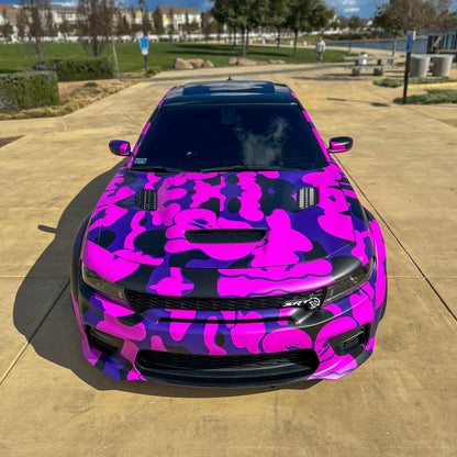 Hellcat Purple Camouflage Custom Car Vinyl Wrap - Free Shipping