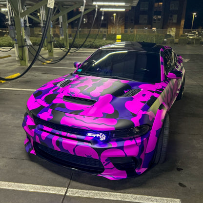 Hellcat Purple Camouflage Custom Car Vinyl Wrap - Free Shipping