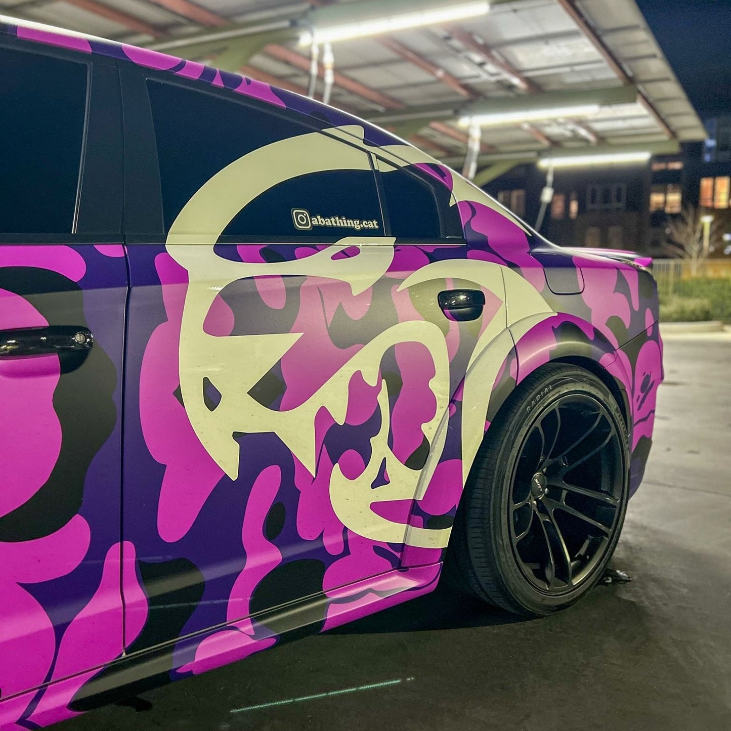 Hellcat Purple Camouflage Custom Car Vinyl Wrap - Free Shipping