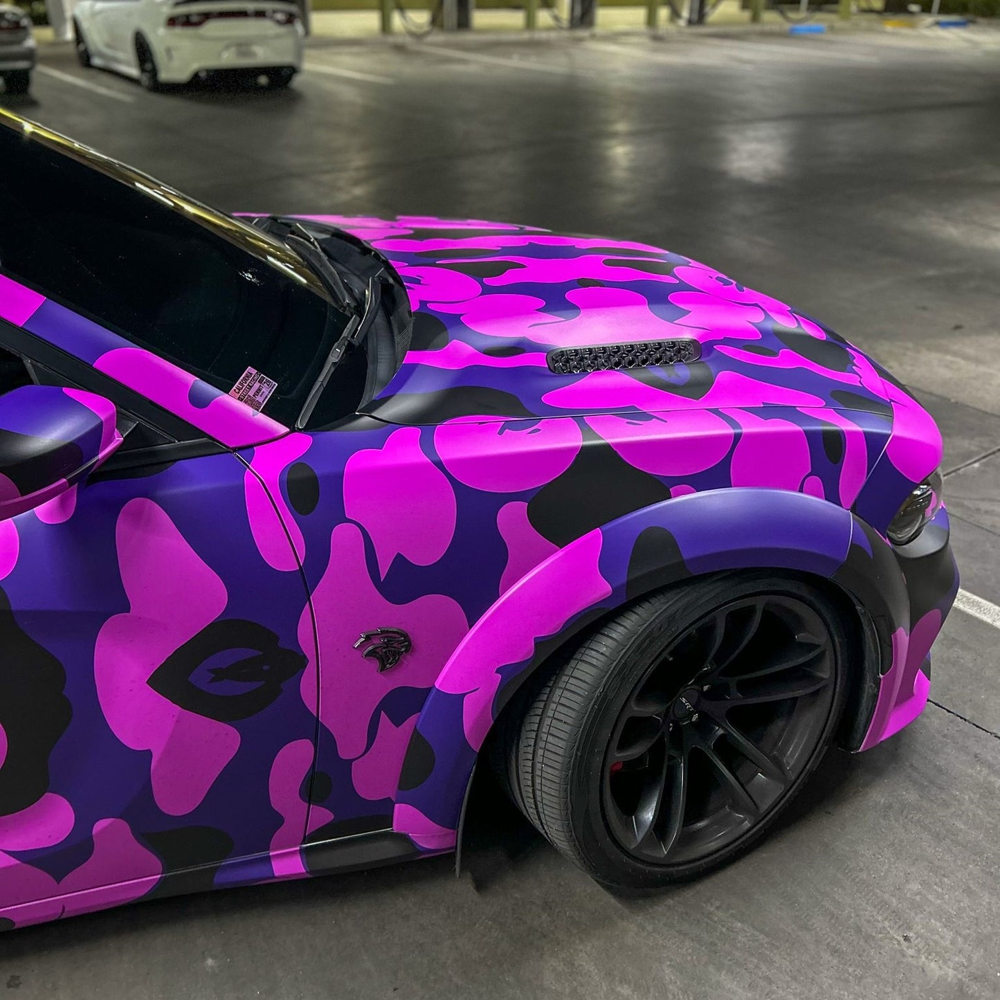 Hellcat Purple Camouflage Custom Car Vinyl Wrap - Free Shipping