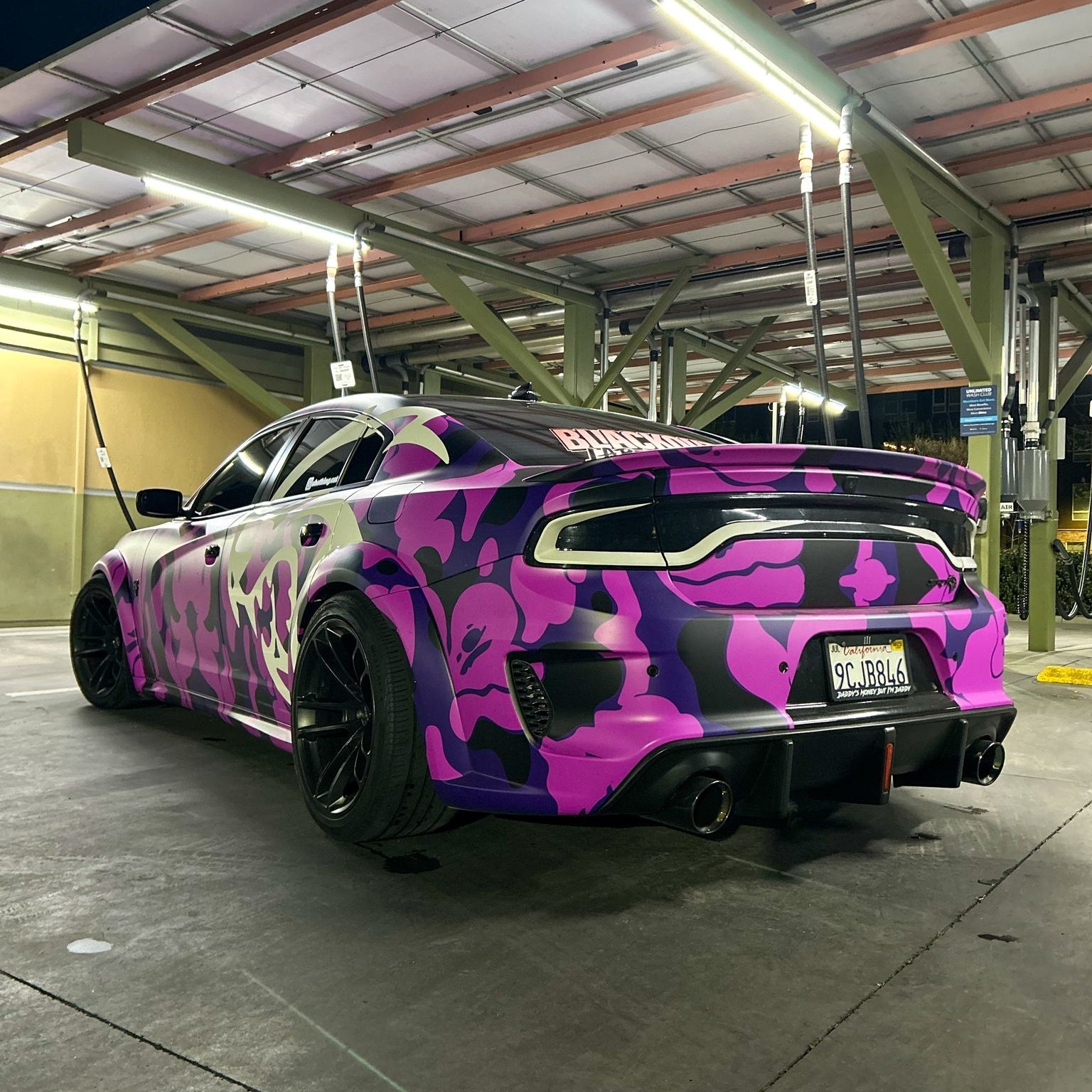 Hellcat Purple Camouflage Custom Car Vinyl Wrap - Free Shipping