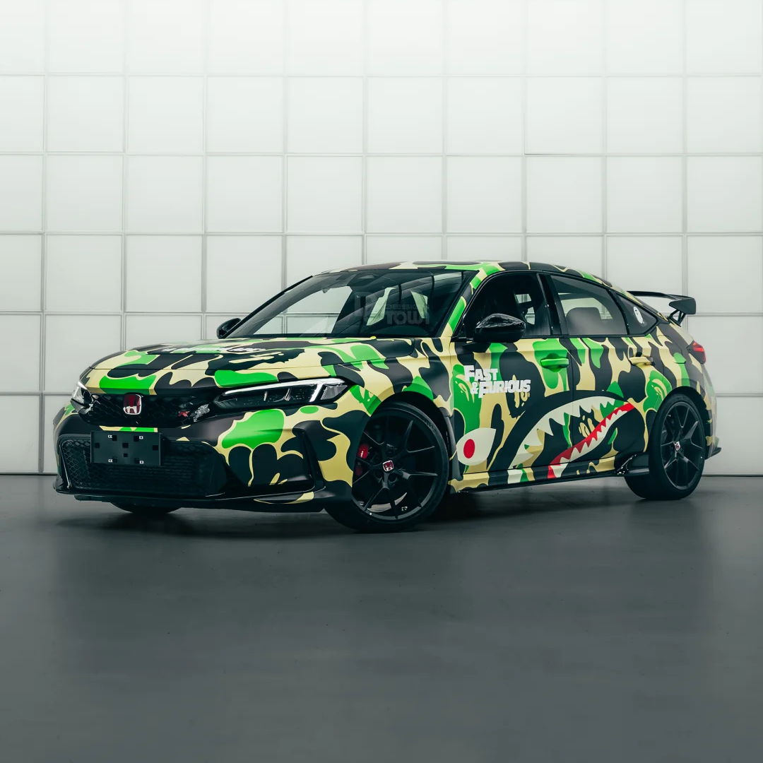 Honda Green Camo Custom Car Vinyl Wrap - Free Shipping Worldwide