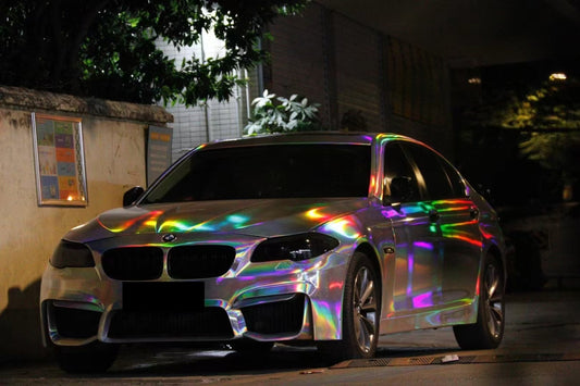 Laser Electroplated Silver Car Vinyl Wrap - 10% OFF All The Time