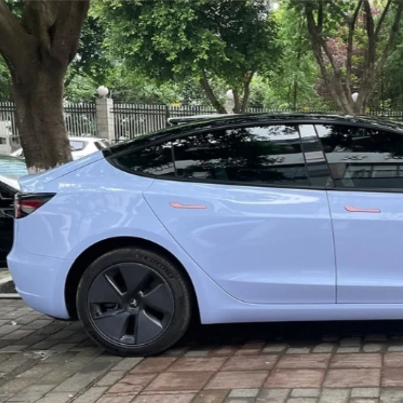 PET Macaron Baby Blue Car Vinyl Wrap