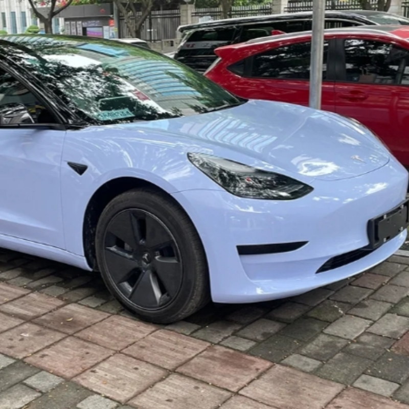 PET Macaron Baby Blue Car Vinyl Wrap