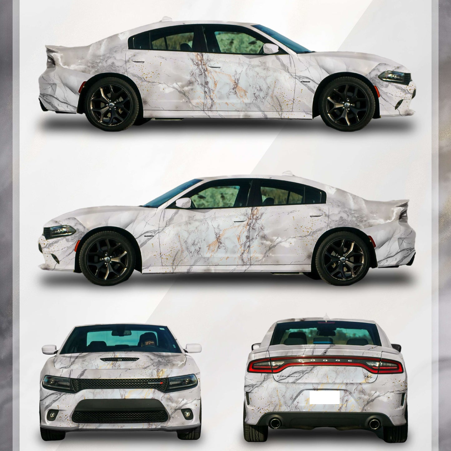 Marble Texture Customized Car Vinyl Wrap