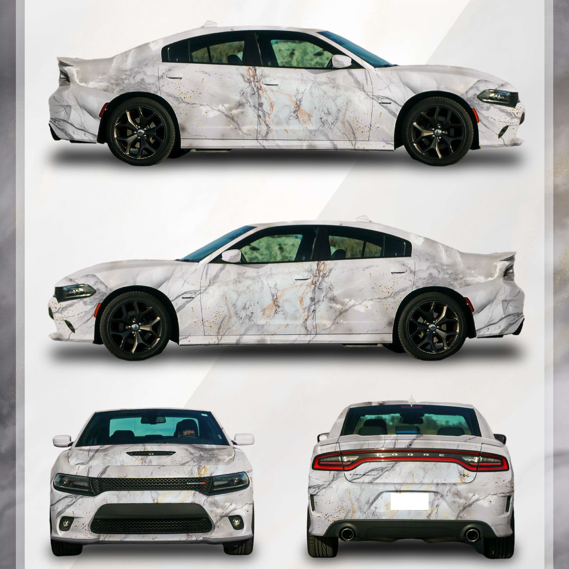 Marble Texture Customized Car Vinyl Wrap