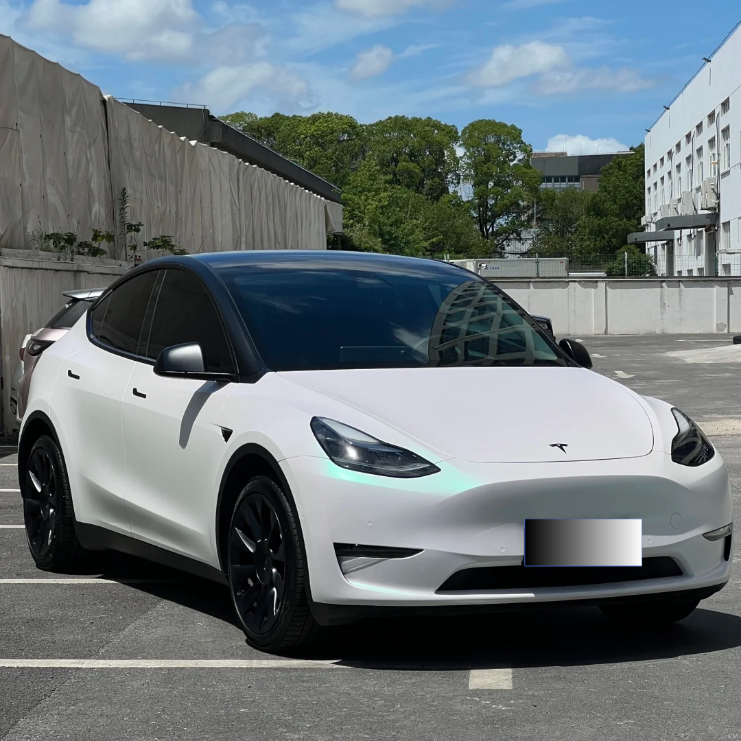 Tesla Matte Aurora White Car Vinyl Wrap
