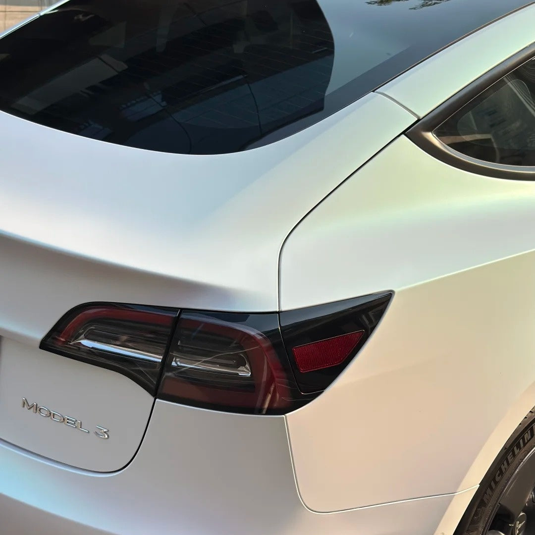 Tesla Matte Aurora White Car Vinyl Wrap
