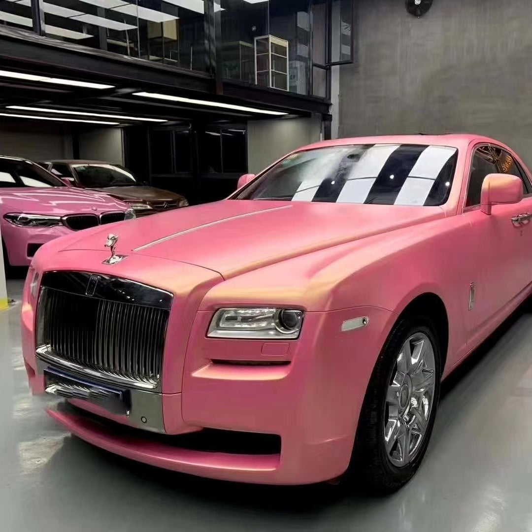 Matte Diamond Gold Pink Car Vinyl Wrap