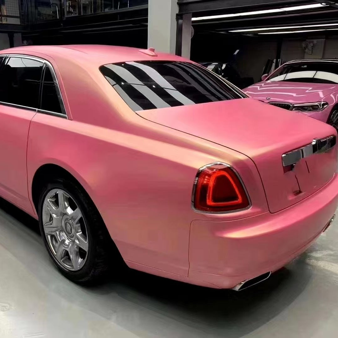 Matte Diamond Gold Pink Car Vinyl Wrap