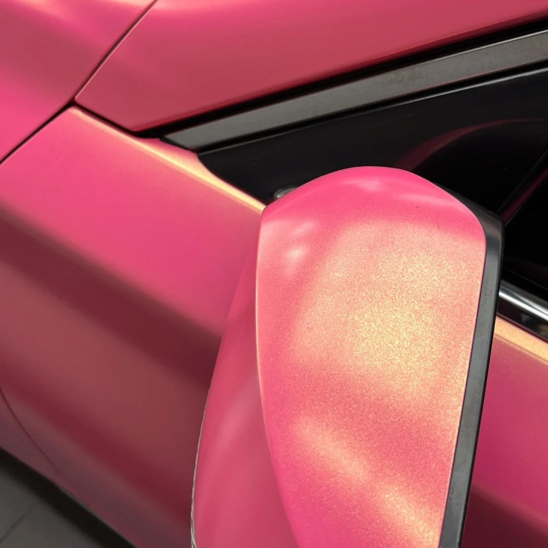 Matte Diamond Gold Pink Car Vinyl Wrap