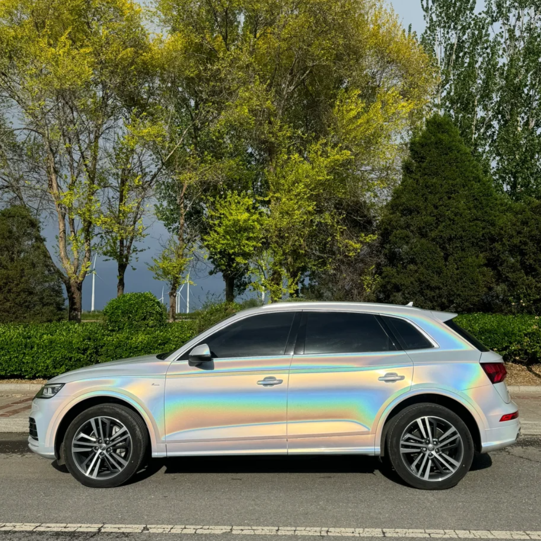 Toyota Tesla Matte Laser White Car Vinyl Wrap