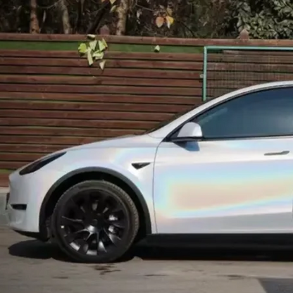 Toyota Tesla Matte Laser White Car Vinyl Wrap