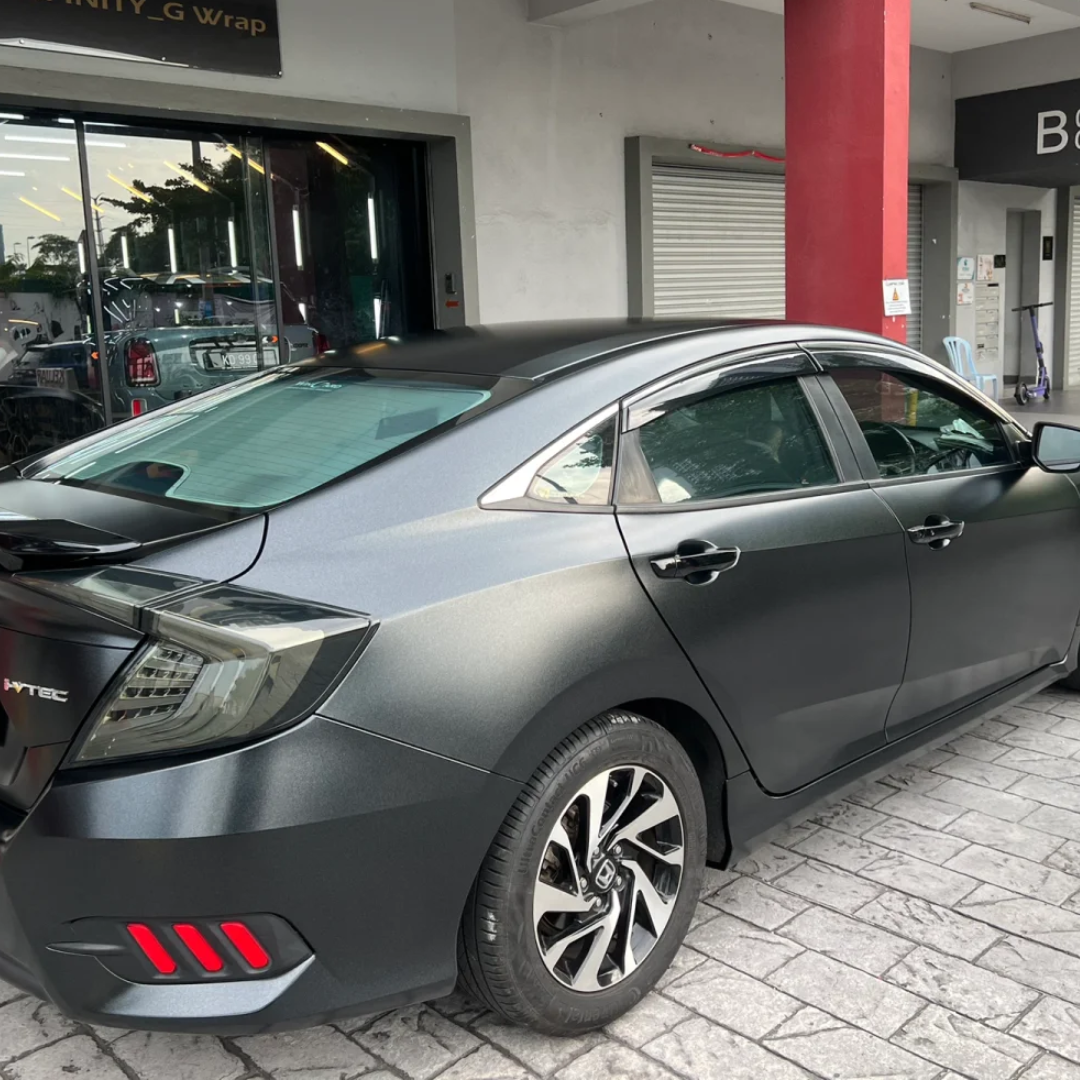 Honda Matte Metallic Graphite Black Car Vinyl Wrap