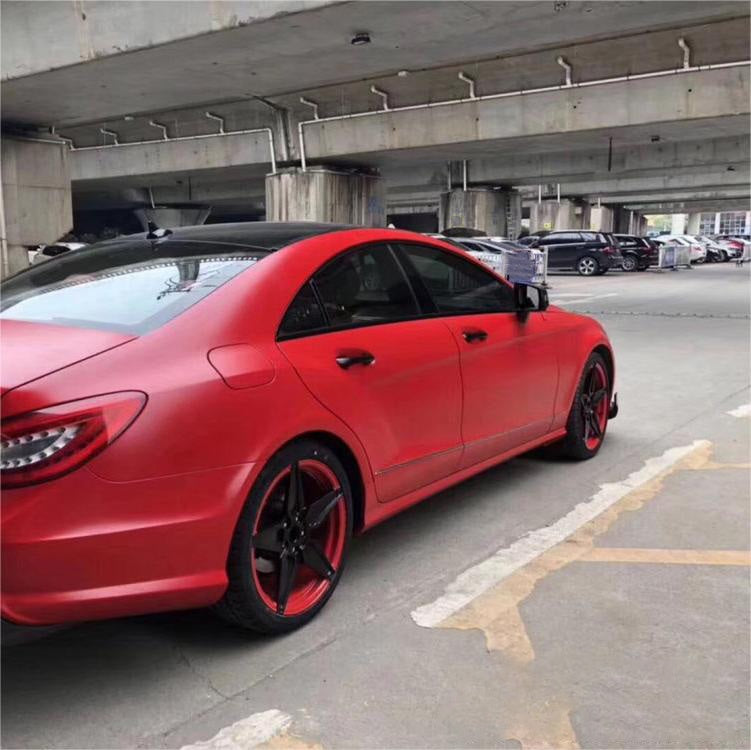 Quality Matte Metallic Red Car Vinyl Wrap  For Sale |