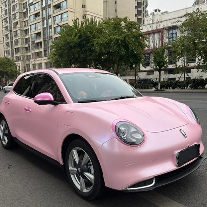 Matte Pure Metal Cherry Pink Car Vinyl Wrap